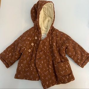 NWOT Zara Baby Quilted Floral Jacket 3-6M
